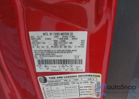 2010 Ford F-150 Fx2 Sport/Xl/Xlt from USA, damaged, VIN 1FTEW1C88AFC56137